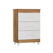 Comoda Infantil 03 Gavetas Ternura 4100 Nature Branco Peternella