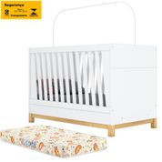 Berco Mini Cama 3 Em 1 MDF Com Colchao I21 Branco HP Henn