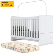 Berco Mini Cama 2 Em 1 Com Colchao IA19 Branco Henn