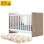 Berco Mini Cama 2 Em 1 Com Colchao IA19 Rustico Branco Henn