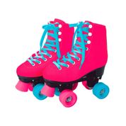 Patins 4 Rodas - 37/38 - Rosa e Azul - Fun Brinquedos