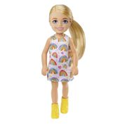 Mini Boneca Barbie Chelsea - Loira Vestido Arco-íris - Mattel DWJ33/HGT02