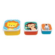 Kit 3 Potinhos para Papinha Lanche Frutas Infantil Bebê Buba