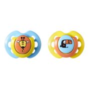 Kit 2 Chupetas Tommee Tippee Fun Style 0-6m Azul e Amarelo