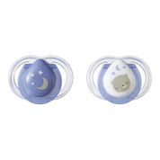 Kit 2 Chupetas Tommee Tippee Newborn Night 0-2m Azul