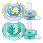 Chupeta Ultra Air Philips Avent Dupla Decorada 18m+ Menino