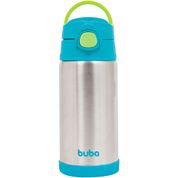 Copo Térmico Buba Infantil De Inox Com Canudo 400ml Azul