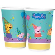 12 Copos Peppa Pig Festa De Aniversário 180 ML