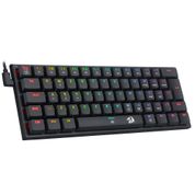 Teclado Gamer Redragon Anivia RGB Mecânico Mini ABNT2 60 Switch Blue Preto - K614-RGB