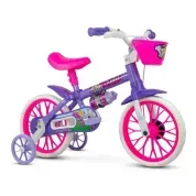 Bicicleta Aro 12 Infantil Violet Nathor Com Rodinhas