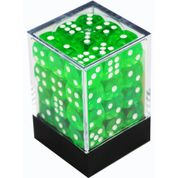 Central Dice - 36 d6 de 12mm - Translucido Verde Claro e Branco