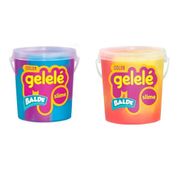 KIT C/2 Gelelé Slime Balde 457G Colorido Doce Brinquedo