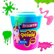 Balde Gelele Slime Unicornio 457g Diversão Para Todos