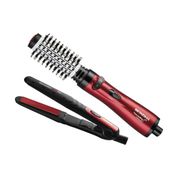 Kit Escova Modeladora e Prancha Especial Beauty Plus Mondial Vermelho e Preto 127V