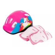 Kit Protetor Capacete Infantil Rosa Unicórnio Médio - CKS KITROSA-M