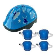 Kit Protetor Capacete Infantil Azul Stars Médio - CKS Toys KITAZUL-M