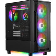 Gabinete Gamer Gamdias Athena M6 Preto ARGB Vidro Temperado Sem Fan Mid Tower ATX