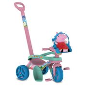 Velotrol Triciclo Passeio e Pedal Peppa Pig Com Haste