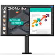 Monitor Gamer LG 27 QHD HDR 75Hz 5ms HDMI DP IPS Freesync Pivot Preto - 27QN880-B