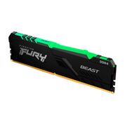 Memória Kingston Fury Beast 8GB 2666MHz DDR4 RGB CL16 Preto - KF426C16BBA/8