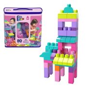 Bloco De Montar - Mega Bloks - Sacola de 80 Blocos Rosa - Mattel