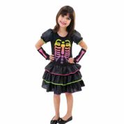 Fantasia Infantil Caveirinha Color Black - Tam. P (2 a 3 anos) - Anjo Fantasias