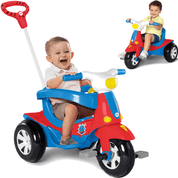 Carrinho de Passeio e Pedal para Bebe Calesita Velomoto Azul