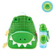 Kit Mochila Infantil e Garrafa Flip Zoo Crocodilo Skip Hop