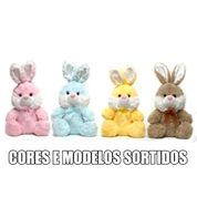 Pelúcia de Páscoa - 15 cm - Coelhos Kids com Laço - Sortidos - Cromus