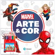 Conjunto Livro Para Colorir E Lápis de Cor - Arte e Cor - Marvel - Culturama