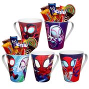 Kit 5 Canecas Homem Aranha Spidey 360ml Para Festa Infantil