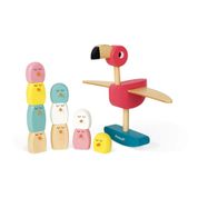 Brinquedo Educativo - Janod - Jogo Flamingo Equilibrista - 11 Peças - Maped