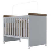 Berço Mini Cama Livia Cinza/Carvalho Móveis Canaã