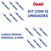 CARGA CANETA GEL PENTEL ENERGEL LR7-C 0.7 AZUL 12 UNIDADES REFIL