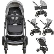 Carrinho de Bebe Passeio Moises Kiddo Winner II Preto Cinza