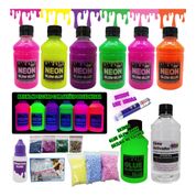 Kit Completo Para Fazer Slime Colas Neon Novidade Ganhe