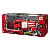 Carro de Controle Remoto Bombeiro 23cm Escala 1:30 Recarregável DM Toys