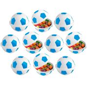 Kit com 10 Potes Lembranças Aniversário Bola de Futebol Azul