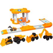 Kit 5 Caminhões de Construção e Pista de Brinquedo Infantil