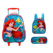 Kit - Mochila - Estojo - Lancheira - Disney - Ariel