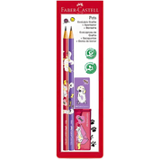 Kit Escolar Pets Rosa E Roxo 4 Peças Faber Castell