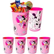 Kit c/ 5 Copos Minnie 320ml p/ Doces Decoração Festa Aniversário Infantil