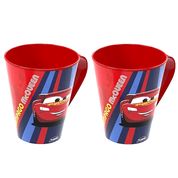 Caneca do Carros Mcqueen com Alça de 360ml Plasútil - 2 Unidades