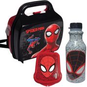 Kit Porta Lanche Lancheira Homem Aranha Garrafa Sanduicheira