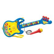 Guitarra com Microfone  Azul DMT5379 DM Toys