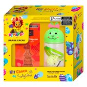 Kit Páscoa Solzinho - Coelho de Chocolate +  Pote divertido FanFun - Verde