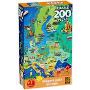 Quebra Cabeça Puzzle 200 Peças Viagem Pela Europa Grow