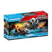 Playmobil Polícia com Jet Pack e Barco - Sunny 3331