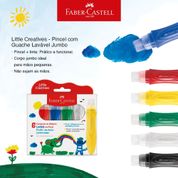 Pincéis Com Guache Jumbo - Little Creatives - Faber