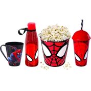 Kit Especial Homem Aranha Balde Pipocas Copo Caneca Garrafa